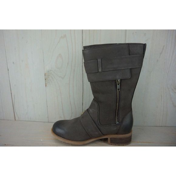 SALE! .   UGG Chancey  Leather Fur Moto Boots WOMENS 6.5 NIB - Picture 4 of 8